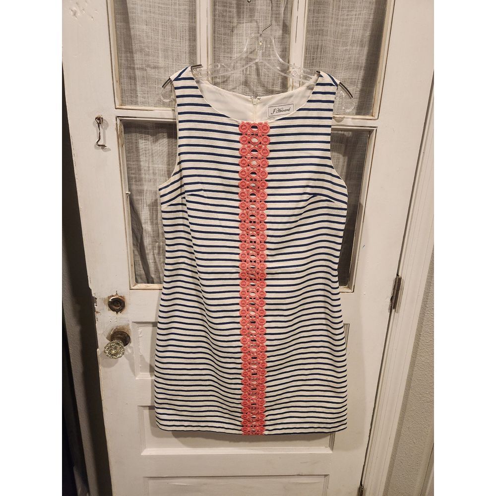 J Howard‎ Navy and Pink Striped Sleeveless Dress